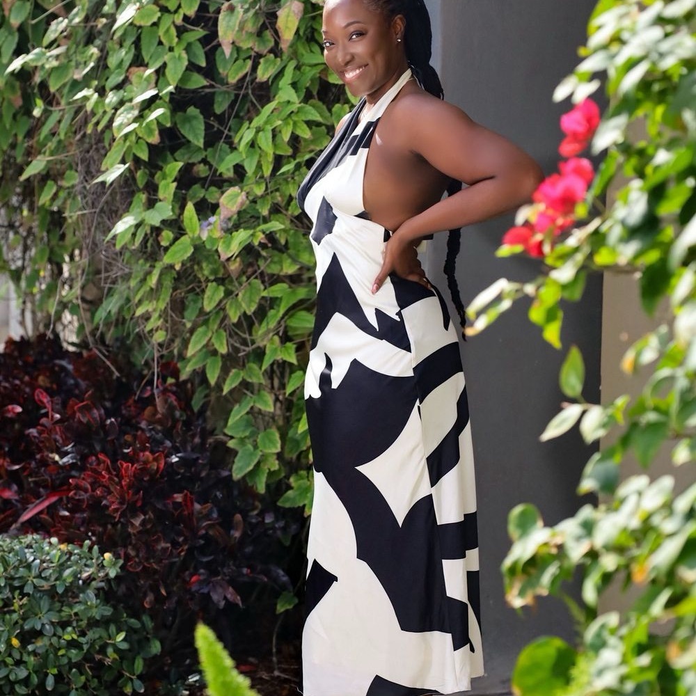 Bardot Black and White Backless Sundress